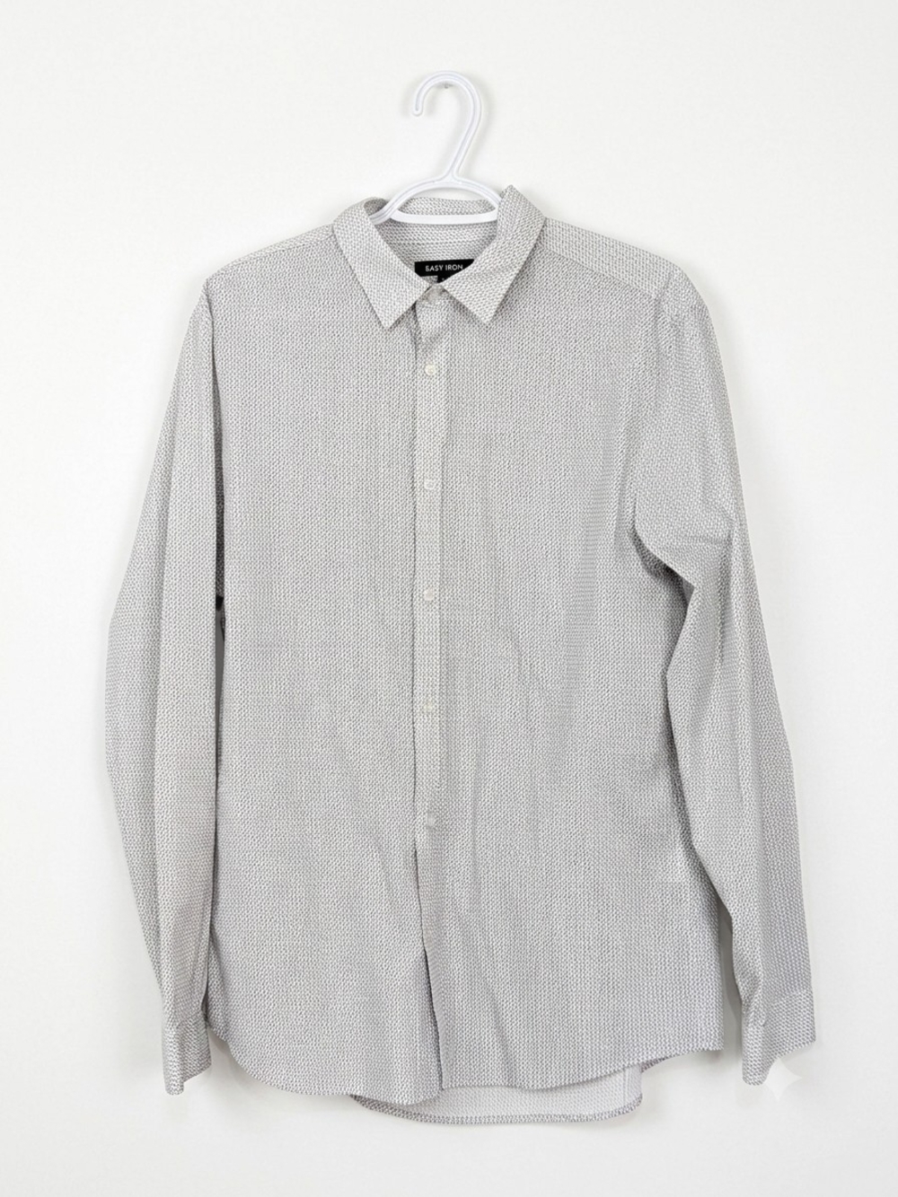 H&M Easy Iron Slim Fit Button-Down Shirt, Geometric Pattern